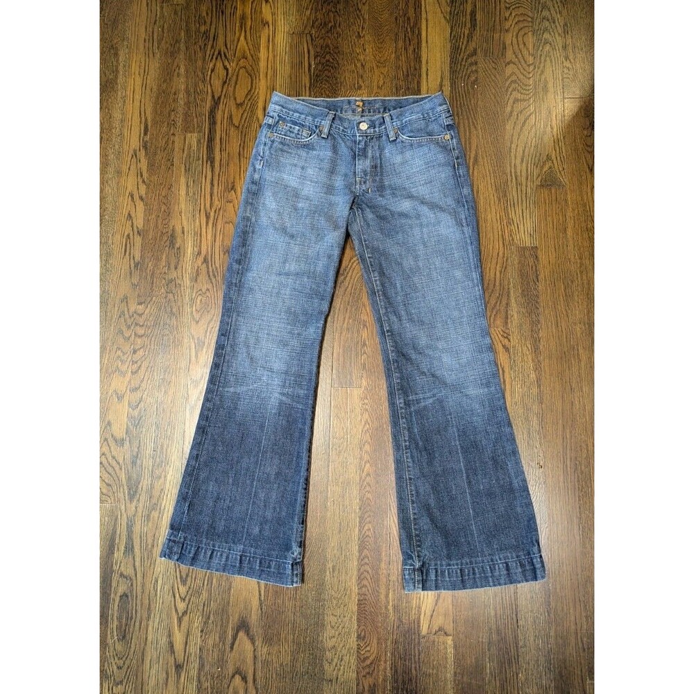 7 For All Mankind Dojo Bootcut Flare Jeans Size 28 Inseam 29 Blue Rodeo Western